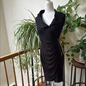 Cache Black Draped Dress